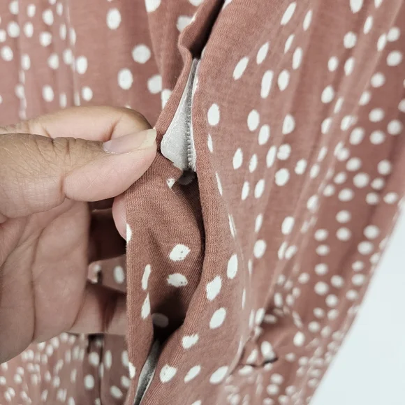 Kindred Bravely Pink White Polka Dot Universal Labor and Delivery Gown 1X - Picture 6 of 12